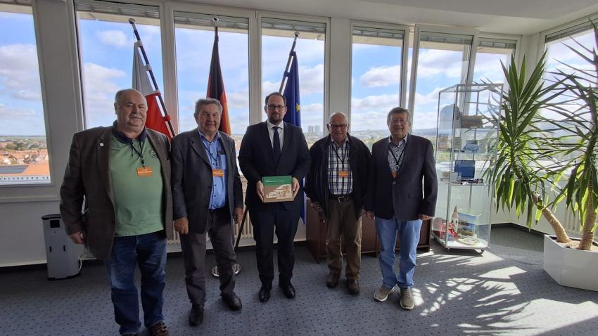 Landtagspräsident Thadäus König (Mitte) empfing die Mitglieder des Präsidiums des Landseniorenverbandes Thüringen: (v.l) Fritz Sitzenfrey, Präsident Gerold Schmidt, Dr. Siegfried Stenzel, Wolfgang Helmbold